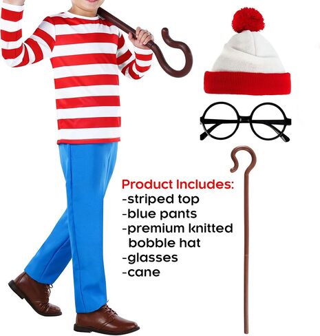 Morph Red and White Striped Costume Kids, Striped Character Costumes, Adult Book Character, World Book Day Costumes for Kids in Saudi Arabia