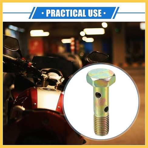 Double Banjo Bolt Kit, M8x1.0 Length 32mm Metric Thread Turbo Brake Line Fitting Adapter Universal for Car Durable Metal Bronze Tone W/Washers Auto Replacement Parts in Saudi Arabia
