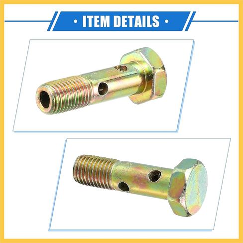 Double Banjo Bolt Kit, M8x1.0 Length 32mm Metric Thread Turbo Brake Line Fitting Adapter Universal for Car Durable Metal Bronze Tone W/Washers Auto Replacement Parts in Saudi Arabia