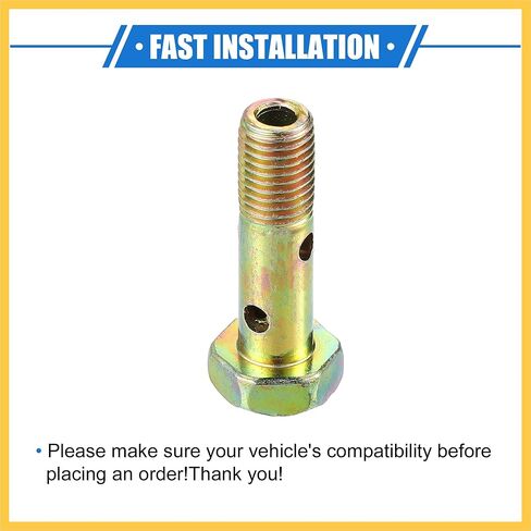 Double Banjo Bolt Kit, M8x1.0 Length 32mm Metric Thread Turbo Brake Line Fitting Adapter Universal for Car Durable Metal Bronze Tone W/Washers Auto Replacement Parts in Saudi Arabia