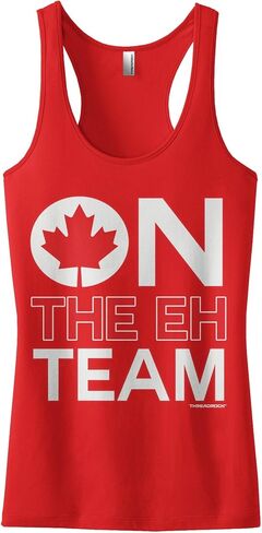 Threadrock Women's On The Eh Team Racerback Tank Top in Saudi Arabia