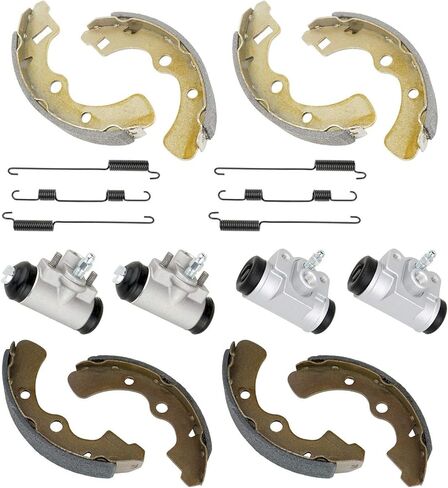 Caltric Front and Rear Brake Shoes with Brake Cylinders Compatible with Kawasaki Mule 2510 Kaf620A Kaf620 A 1994-2000 in Saudi Arabia