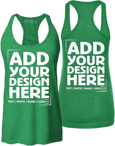 Personalized Custom Design Your Own Front Back Women's Racerback Tank Top Slim Fit Customizable Tank in Saudi Arabia