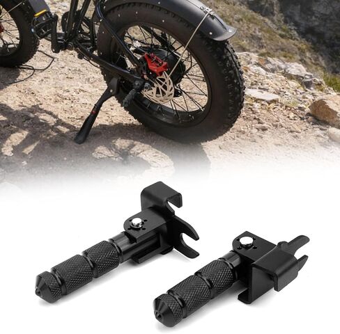 Upgraded Passenger Foot Pegs for Ridstar Q20, Bicycle Bike Pegs, 90 Degree Foldable M8 Bolts Aluminum Alloy Footpegs Foot Rest Pedals for Ridstar Q20, Rearsets Foot Rest (Black Foldable) in Saudi Arabia