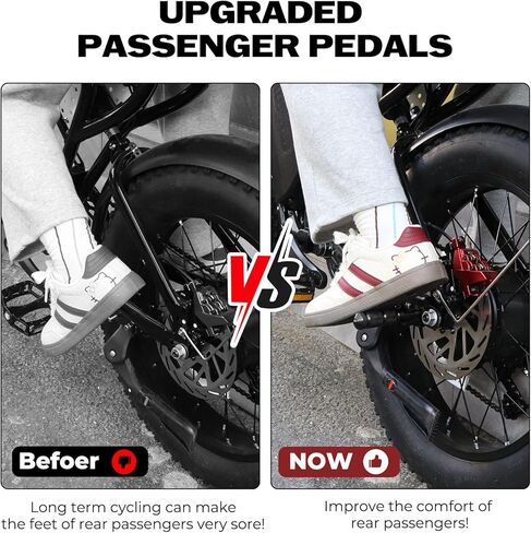 Upgraded Passenger Foot Pegs for Ridstar Q20, Bicycle Bike Pegs, 90 Degree Foldable M8 Bolts Aluminum Alloy Footpegs Foot Rest Pedals for Ridstar Q20, Rearsets Foot Rest (Black Foldable) in Saudi Arabia