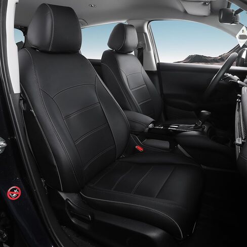 HRV Seat Covers for Honda HRV EX,EX-L 2016 2017 2018 & LX 2016-2020 2021 2022, Leather Car Seat Cover Full Set Waterproof - Black in Saudi Arabia
