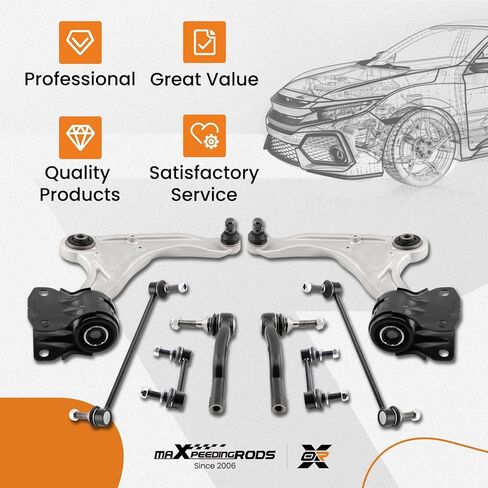 maXpeedingrods 8Pcs Suspension Kit for Ford Fusion 2013-2017 Lincoln MKZ 2013-2018, Front Lower Control Arm with Ball Joint Front & Rear Sway Bar Links Outer Tie Rods in Saudi Arabia