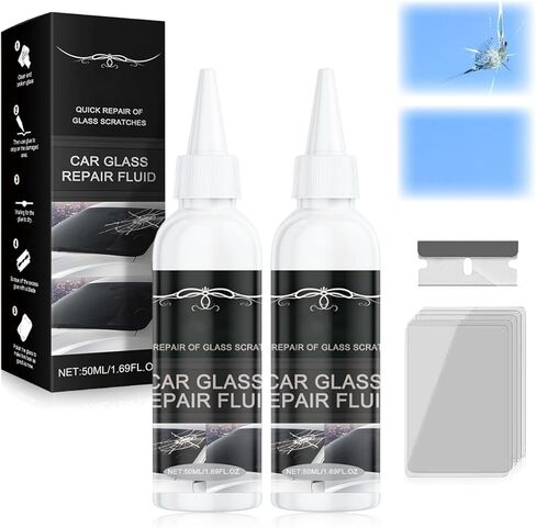 2Pcs Windshield Crack Repair Kit, 2026 New Car Windshield Cracks Gone Glass Repair Liquid Kit for Quick Fix Windshields, Windows, Mirrors, 50ml/1.69fl.oz in Kuwait