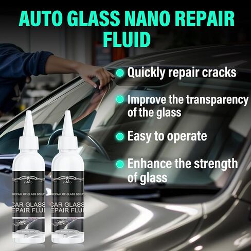 2Pcs Windshield Crack Repair Kit, 2026 New Car Windshield Cracks Gone Glass Repair Liquid Kit for Quick Fix Windshields, Windows, Mirrors, 50ml/1.69fl.oz in Kuwait