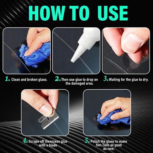 2Pcs Windshield Crack Repair Kit, 2026 New Car Windshield Cracks Gone Glass Repair Liquid Kit for Quick Fix Windshields, Windows, Mirrors, 50ml/1.69fl.oz in Kuwait