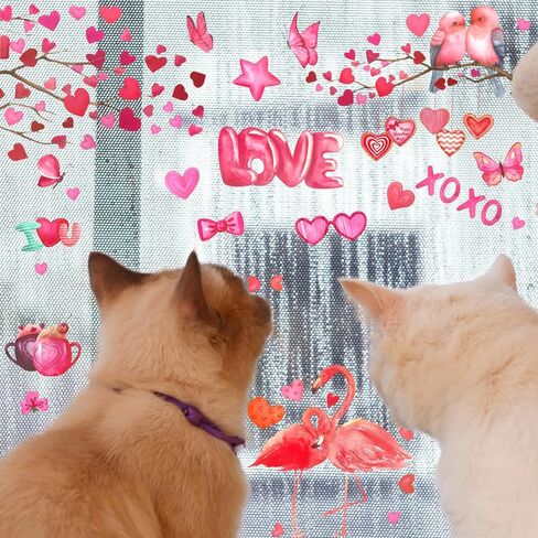 9 ورقات ديكور لعيد الحب، ملصقات نافذة لعيد الحب، ملصق كهروستاتيكي مزدوج الجوانب قابل لإعادة الاستخدام لديكورات نافذة عيد الحب in Kuwait