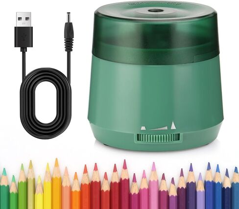 Electric Pencil Sharpener, Dual Power USB Battery Operated, Portable Design for 6-8mm Pencils, Home School Office Use (White) in Saudi Arabia