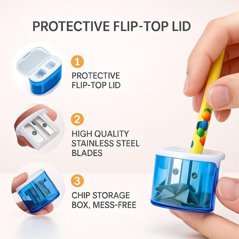 4 Pack Pencil Sharpeners, Pencil Sharpeners Manual, Handheld Pencil Sharpener for Adults Students School Classroom Home Office in Saudi Arabia
