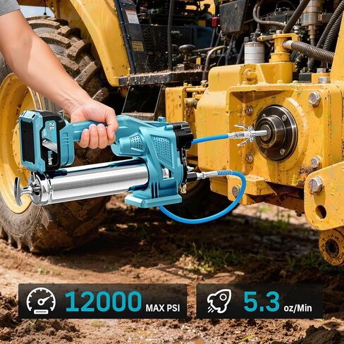 مجموعة مسدس الشحوم الكهربائية، أقصى ضغط 12000 رطل لكل بوصة مربعة، معدل تدفق 5.3 أونصة/الدقيقة، بطارية مسدس الشحوم اللاسلكي شديدة التحمل تعمل بصمام نزيف الهواء، بطاريات 2X 4.0 أمبير، خرطوم مرن 39.4 بوصة، سماوي in Kuwait