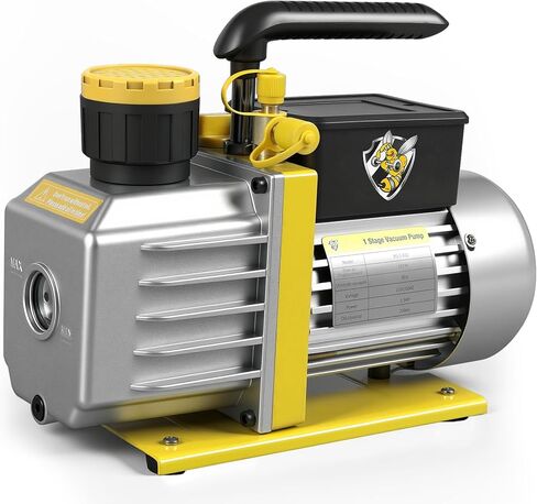 YELLOW JACKET Vacuum Pump 5 CFM, 110V, 1/3 HP, Single Stage Rotary Vane, A2L Sparkless Auto AC Vacuum Pump for R12, R22, R134a, R410a, R502, R32,R1234yf Systems, HVAC/AC Repair, Includes Oil Bottle in Saudi Arabia