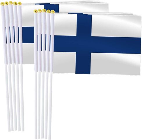 25 Pack Finland Handheld Small Flag,Mini Finnish Hand Held Miniature Stick Decor in Saudi Arabia