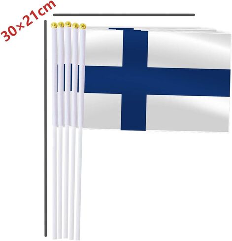 25 Pack Finland Handheld Small Flag,Mini Finnish Hand Held Miniature Stick Decor in Saudi Arabia