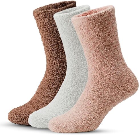 3 أزواج من الجوارب الناعمة المريحة للنساء - جوارب دافئة زغبية، جوارب نسائية للنوم in Kuwait