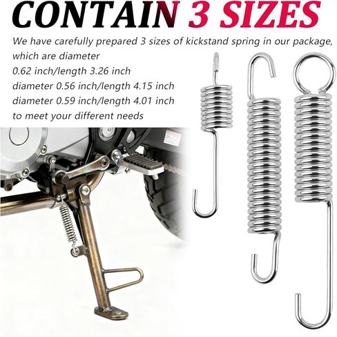 6PCS Motorcycle Kickstand Springs,Sturdy Motorcycle Side Kick Stand Springs Include 3 Sizes,Professional Motorcycles/Bikes Kickstand Spring Replacement as Motorcycles Parts in Kuwait