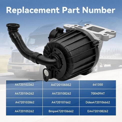 Crankcase Ventilation Oil Separator Crankcase Breather Oil Separator Compatible with Freightliner Detroit DD13 DD15 Mack MP8 Engine 2010-Present, Replace A4720107662 A4720106662 A4720108262(w/Gasket) in Saudi Arabia