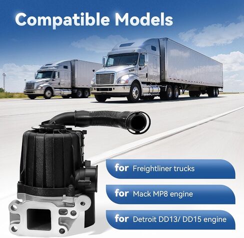 Crankcase Ventilation Oil Separator Crankcase Breather Oil Separator Compatible with Freightliner Detroit DD13 DD15 Mack MP8 Engine 2010-Present, Replace A4720107662 A4720106662 A4720108262(w/Gasket) in Saudi Arabia