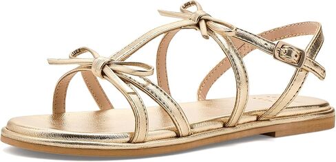 Janie and Jack Girl's Gold Bow Sandals (Toddler/Little Big Kid) Flat in Saudi Arabia