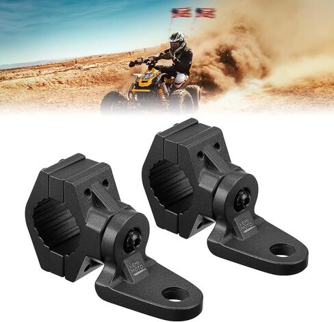 KEMIMOTO ATV Whip Mount, Flag Mount Heavy Duty Aluminum Light Bar Chasing Light Mount Adjustable for 0.875"/1"/1.125" Handlebar Rack Bar Fits for ATV E-Bike Gocart 7/8"-9/8" Rack Mount (1 PCS) in Saudi Arabia