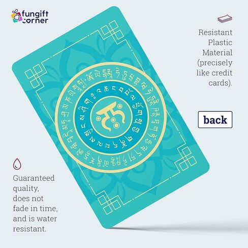 28 Hums Safety Talisman Feng Shui Amulet Card, Lotus Mandala Symbol for Protection Calmness and Balance, Pocket Talisman Feng Shui Gift, Made in USA (2 Pack) in Saudi Arabia
