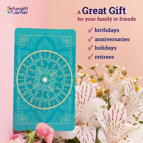 28 Hums Safety Talisman Feng Shui Amulet Card, Lotus Mandala Symbol for Protection Calmness and Balance, Pocket Talisman Feng Shui Gift, Made in USA (2 Pack) in Saudi Arabia