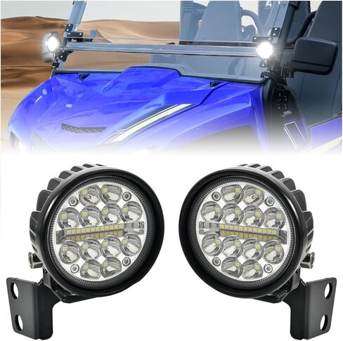 SAUTVS A-Pillar LED Pod Lights for Yamaha Viking 2013-2025 Wolverine X2 X4 850 2018-2020 Accessories, Auxiliary Lights with Mounting Bracket & Wiring Harness, Plug and Play (2PCS) in Saudi Arabia