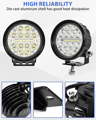 SAUTVS A-Pillar LED Pod Lights for Yamaha Viking 2013-2025 Wolverine X2 X4 850 2018-2020 Accessories, Auxiliary Lights with Mounting Bracket & Wiring Harness, Plug and Play (2PCS) in Saudi Arabia