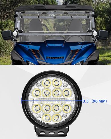 SAUTVS A-Pillar LED Pod Lights for Yamaha Viking 2013-2025 Wolverine X2 X4 850 2018-2020 Accessories, Auxiliary Lights with Mounting Bracket & Wiring Harness, Plug and Play (2PCS) in Saudi Arabia