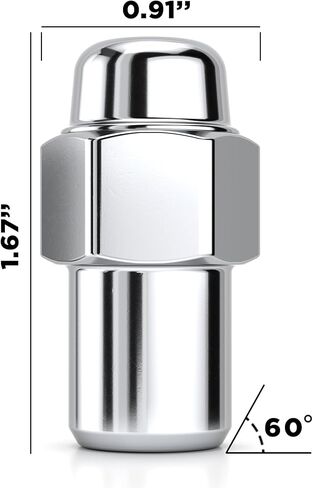 White Knight 778204 Chrome 1/2"-20 Cragar Standard Mag Style Wheel Installation Kit, 16 Lugs with Washers and Lock Set (Random Lock Pattern) in Saudi Arabia