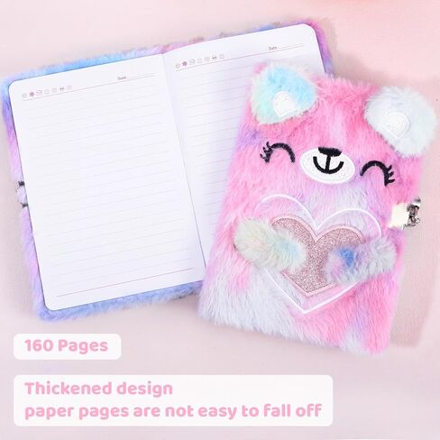 Diary for Girls with Lock and Keys, Cute Cat Notebook Secret Pink Diary Journals with Multicolored Pen Stickers Purse Bracelet, Birthday Gift Cat Themed Gifts for 6 7 8 Year Old Girl Writing Journal in Saudi Arabia