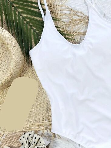 Women's Backless High Cut Spaghetti Strap Monokini Swimsuit - Sexy One-Piece Bathing Suit for Beach and Vacation in Saudi Arabia