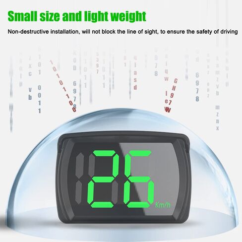 عداد السرعة الرقمي Shkalacar GPS Car HUD، عداد سرعة MPH مع شاشة LED كبيرة الحجم، ملحقات السيارة مع محول شحن السيارة، تشغيل التوصيل لسيارة شاحنة محرك SUV عربة الغولف جميع المركبات in Kuwait