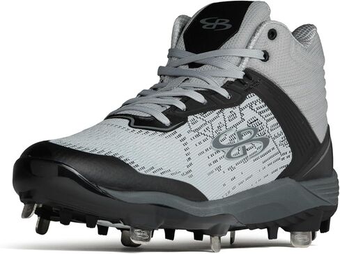 Boombah Viper Pureknit Men's Metal Mid Cleat - Smoke - Multiple Color Options - Multiple Sizes in Saudi Arabia