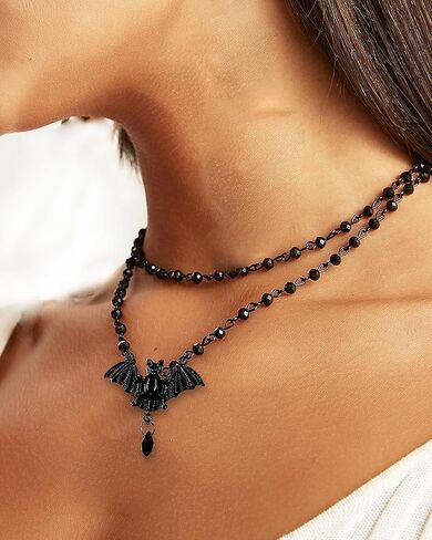 Cross Stars Bats Silver Choker Waist Chains Set for Women: 2 Pcs Belly Body Chain Fashion Stomach Belt, Y2k Punk Goth Necklace, Grunge Gothic Accessories in Saudi Arabia