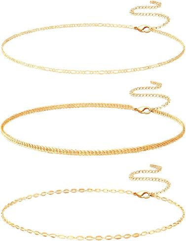 Yaletis14K Gold Plated Waist Chain for Women, Body Chain Belly Chain 3-Pack Set, Gold Waist Chains for Layered Beach Summer Outfits, Body Jewelry Accessories in Saudi Arabia