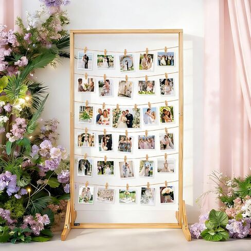 إطار عرض صور الزفاف مقاس 47 بوصة، إطار صورة مجمعة مع سلسلة و30 مقطعًا، إطارات صور خشبية مع حامل لحفلات الزفاف وحفلات التخرج وأعياد الميلاد in Kuwait