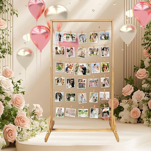 إطار عرض صور الزفاف مقاس 47 بوصة، إطار صورة مجمعة مع سلسلة و30 مقطعًا، إطارات صور خشبية مع حامل لحفلات الزفاف وحفلات التخرج وأعياد الميلاد in Kuwait