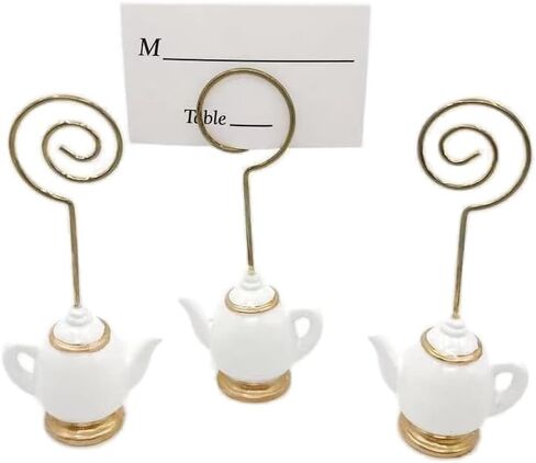 10 Pcs Table Card Holders - Place, Photo, Party Favors & Wedding Decorations (White Skull) in Saudi Arabia