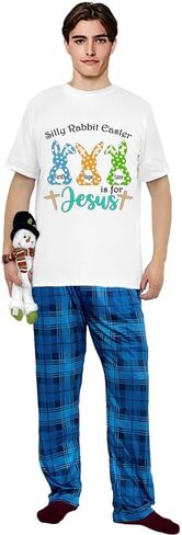 Happy Easter Day Matching Pajamas Set For Women Or Men Short Sleepwear Sets in Saudi Arabia