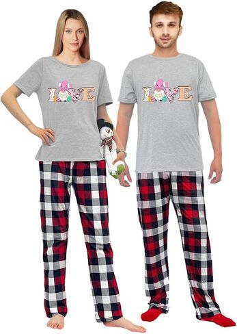 Happy Easter Day Matching Pajamas Set For Women Or Men Short Sleepwear Sets in Saudi Arabia