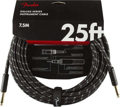 Fender Deluxe Series Instrument Cable, Straight/Angle, Tweed, 18.6ft in Saudi Arabia