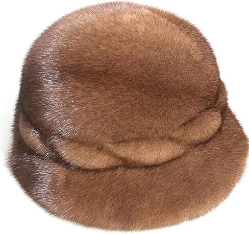 Women's Fur Hat Mink Fur Earmuffs Bucket Hat Fashionable Warm Hat in Saudi Arabia