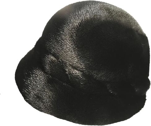 Women's Fur Hat Mink Fur Earmuffs Bucket Hat Fashionable Warm Hat in Saudi Arabia