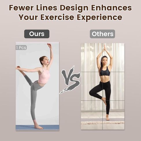 مرآة صالة الألعاب الرياضية المنزلية من LOAAO، مقاس 48 بوصة × 24 بوصة - قطعتان من مرايا الصالة الرياضية للجدار، بدون إطار، زجاج مقسى، مرايا كبيرة للتمرين لصالة الألعاب الرياضية المنزلية، واستوديو الرقص، وغرفة اليوجا، وصالة الألعاب الرياضية في المرآب in Kuwait