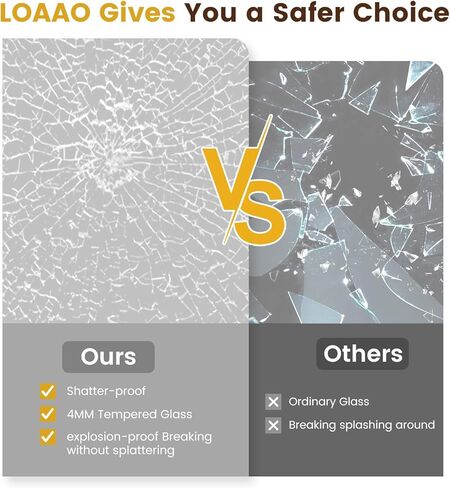 مرآة صالة الألعاب الرياضية المنزلية من LOAAO، مقاس 48 بوصة × 24 بوصة - قطعتان من مرايا الصالة الرياضية للجدار، بدون إطار، زجاج مقسى، مرايا كبيرة للتمرين لصالة الألعاب الرياضية المنزلية، واستوديو الرقص، وغرفة اليوجا، وصالة الألعاب الرياضية في المرآب in Kuwait