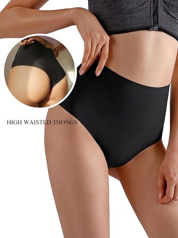 Bolivelan High Waist Thongs Seamless Stretch Comfortable Cool Panties in Saudi Arabia